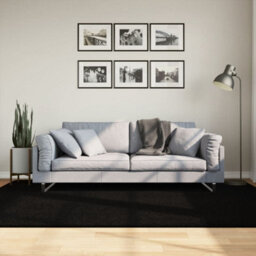 Berkfield Rug Huarte Short Pile Soft And Washable Black 160X230 Cm - thumbnail 1
