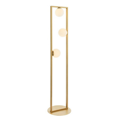 Luminosa Lighting Luminosa Teo Multi Arm Floor Lamp Brushed Gold Finish, Gloss Opal Glass, 3X G9 - image 1