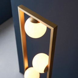Luminosa Lighting Luminosa Teo Multi Arm Floor Lamp Brushed Gold Finish, Gloss Opal Glass, 3X G9 - thumbnail 5
