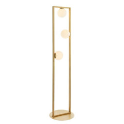 Luminosa Lighting Luminosa Teo Multi Arm Floor Lamp Brushed Gold Finish, Gloss Opal Glass, 3X G9