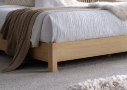 Oak Finish Bed Frame - King Size With No Shelves - thumbnail 2