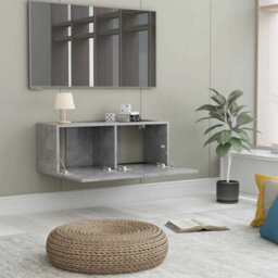 Berkfield Sturdy Tv Cabinet Concrete Grey 80X30X30 Cm Engineered Wood - thumbnail 3