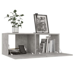 Berkfield Sturdy Tv Cabinet Concrete Grey 80X30X30 Cm Engineered Wood - thumbnail 4