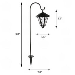 Amorly 2 Pc Solar Hanging Lantern Lights,waterproof Solar Powered Outdoor Garden Lamp,white Light Lighting For Lawn,patio - thumbnail 5