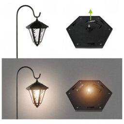 Amorly 2 Pc Solar Hanging Lantern Lights,waterproof Solar Powered Outdoor Garden Lamp,white Light Lighting For Lawn,patio - thumbnail 4