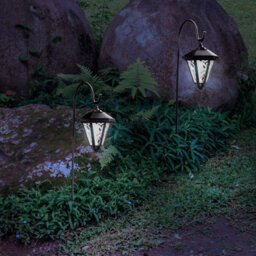 Amorly 2 Pc Solar Hanging Lantern Lights,waterproof Solar Powered Outdoor Garden Lamp,white Light Lighting For Lawn,patio - thumbnail 3