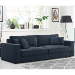 Xample Coddle Infinity Navy Velvet Convertible Sofa Bed 3-In-1 Sofa, Lounger & Sleeper, Pocket Coil Cushions, 4 Accent Pillows, 152X203Cm - thumbnail 1