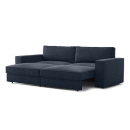 Xample Coddle Infinity Navy Velvet Convertible Sofa Bed 3-In-1 Sofa, Lounger & Sleeper, Pocket Coil Cushions, 4 Accent Pillows, 152X203Cm - thumbnail 8