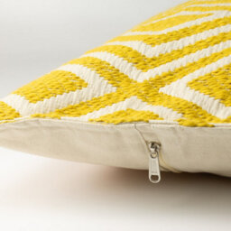 Mustard Diamonds Jumbo Cushion Cover 60X60Cm Handmade Cotton Cover - thumbnail 3