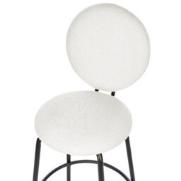 Beliani Set Of 2 Bar Chairs Emery Boucle White - thumbnail 8