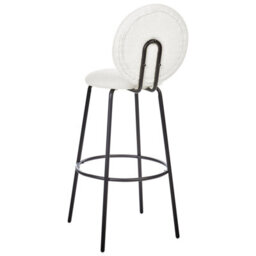 Beliani Set Of 2 Bar Chairs Emery Boucle White - thumbnail 7