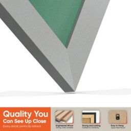 "AK Frames 25X17"" Silver Modern Vinyl Record Frame With Emerald Mount For 12 Inch Lp Cover & Disc - Overlapped Design" - thumbnail 3