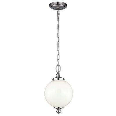 Stylish 1 Bulb Ceiling Pendant Light Fitting In Highly Polished Nickel For Modern Interiors