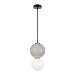 Luminosa Lighting Luminosa Pieve Slim Pendant Ceiling Light Grey, Matt White With Opal, Grey, Glass, Ceramics Shade 3000K Warm White - thumbnail 2