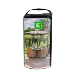 Lg Outdoor Deluxe 6 Seater Round Dining Set Table Garden Furniture Cover Black - thumbnail 1