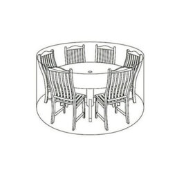Lg Outdoor Deluxe 6 Seater Round Dining Set Table Garden Furniture Cover Black - thumbnail 3