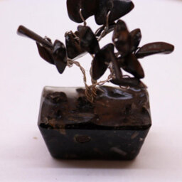 Serenityy Mini Gemstone Tree On Orgonite Base With 15 Black Agate Stones, 5 Cm Height, Lightweight Decorative Accent - thumbnail 6