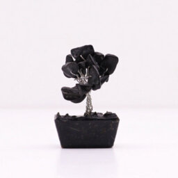 Serenityy Mini Gemstone Tree On Orgonite Base With 15 Black Agate Stones, 5 Cm Height, Lightweight Decorative Accent - thumbnail 2