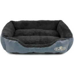 Actiaspet Dog Bed Cat Beds Washable Soft Faux Fur Fleece Cushion Pet Puppy Basket Grey Medium