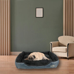Actiaspet Dog Bed Cat Beds Washable Soft Faux Fur Fleece Cushion Pet Puppy Basket Grey Medium - thumbnail 3