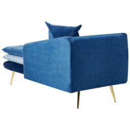 Beliani Left-Hand Chaise Longue Gonesse Velvet Blue - thumbnail 5