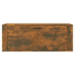 Walplus Wall Shoe Cabinet Smoked Oak 100X35X38 Cm Engineered Wood - thumbnail 5