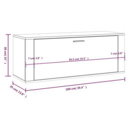 Walplus Wall Shoe Cabinet Smoked Oak 100X35X38 Cm Engineered Wood - thumbnail 9