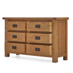 Zelah Oak 6 Drawer Large Chest Of Drawers - Fully Assembled By Roseland Furniture - thumbnail 6