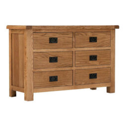 Zelah Oak 6 Drawer Large Chest Of Drawers - Fully Assembled By Roseland Furniture
