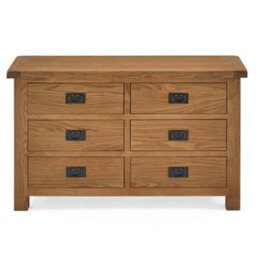 Zelah Oak 6 Drawer Large Chest Of Drawers - Fully Assembled By Roseland Furniture - thumbnail 5