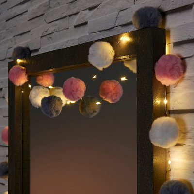 Pom Battery-Powered Warm White 16 Led Indoor String Lights - image 1