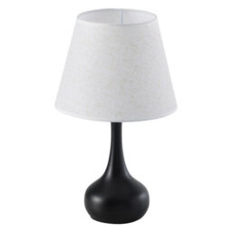 Living And Home Modern Table Lamp With Fabric Shade, Classic Black Matte Bedroom Bedside Lamp ,25X43Cm - thumbnail 3