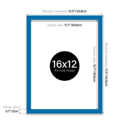 16X12 Blue Picture Frame (40.6 X 30.5Cm) Poster, Photo, Artwork, Gallery Wall Or Print - thumbnail 3