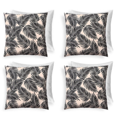 OHS 4 X Outdoor Filled Garden Cushion Cover, Mono Leaf - 45 X 45Cm - image 1