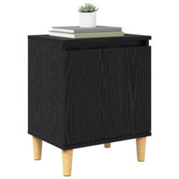 Berkfield Give Black Oak Nightstand Black Oak Engineered Wood 40 X 30 X 50 Cm - thumbnail 3