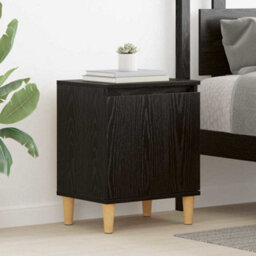Berkfield Give Black Oak Nightstand Black Oak Engineered Wood 40 X 30 X 50 Cm - thumbnail 2