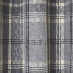 GoodHome Podor Grey Check Lined Eyelet Curtain (W)228Cm (L)228Cm, Pair - thumbnail 4
