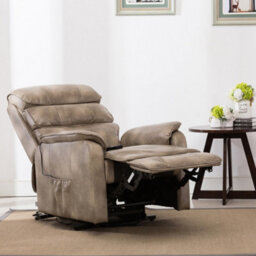 More4Homes Buckingham Single Motor Electric Rise Recliner Bonded Leather Armchair Sofa Mobility Chair (Stone) - thumbnail 8