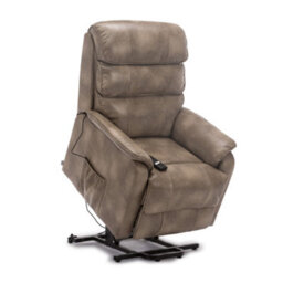 More4Homes Buckingham Single Motor Electric Rise Recliner Bonded Leather Armchair Sofa Mobility Chair (Stone) - thumbnail 4