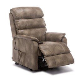 More4Homes Buckingham Single Motor Electric Rise Recliner Bonded Leather Armchair Sofa Mobility Chair (Stone) - thumbnail 3