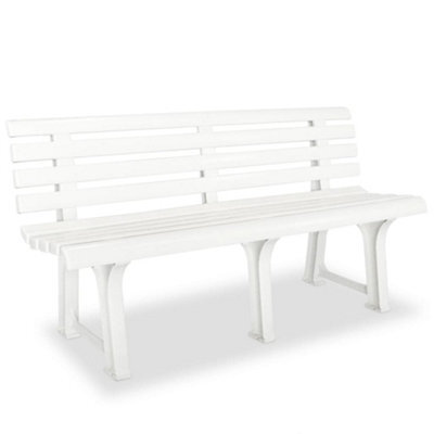 Berkfield Garden Bench 145.5 Cm Plastic White - image 1
