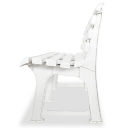 Berkfield Garden Bench 145.5 Cm Plastic White - thumbnail 3