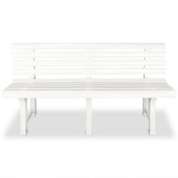 Berkfield Garden Bench 145.5 Cm Plastic White - thumbnail 2