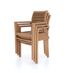 Eterna Luxor Teak Garden Dining Table & 6 Seat Oxford Chair Set - With Cream Cushions - thumbnail 6