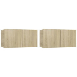 Berkfield 4 Piece Tv Cabinet Set Sonoma Oak Engineered Wood - thumbnail 4