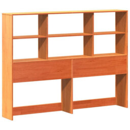 Berkfield Headboard With Storage Wax Brown 140 Cm Solid Wood Pine - thumbnail 3