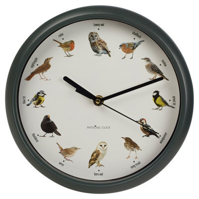 Bird Clock With Sounds Singing Birds Hanging Wall Clock With Hourly Sounds - image 1