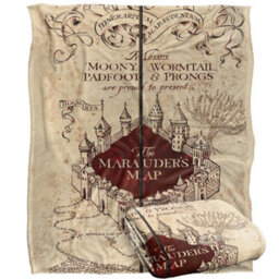 Harry Potter Marauders Map Blanket Multicoloured (One Size)