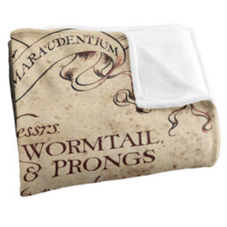 Harry Potter Marauders Map Blanket Multicoloured (One Size) - thumbnail 3