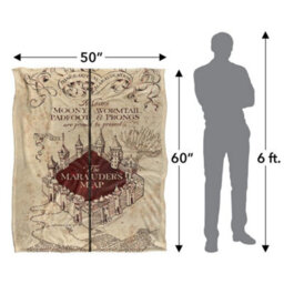 Harry Potter Marauders Map Blanket Multicoloured (One Size) - thumbnail 5